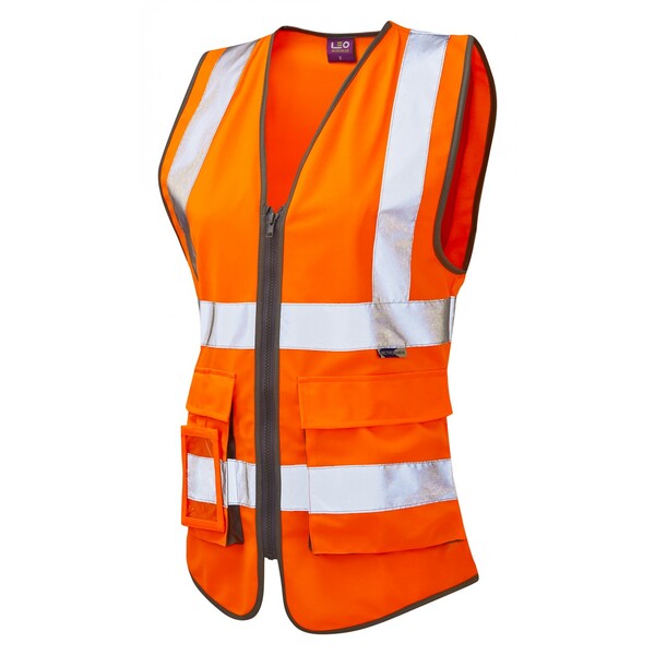 Hi Vis Lynmouth Ladies Vest Orange | Hi-Vis Vests | High-Visibility Clothing | PPE | LB | Lee 